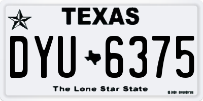TX license plate DYU6375