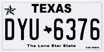 TX license plate DYU6376