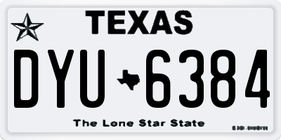 TX license plate DYU6384