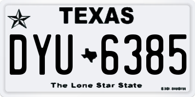 TX license plate DYU6385