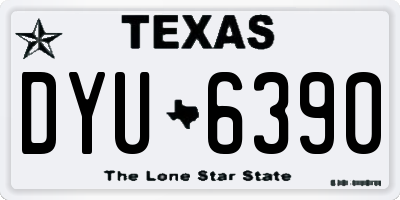 TX license plate DYU6390