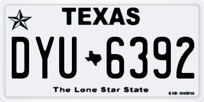 TX license plate DYU6392