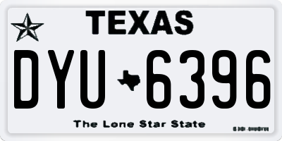 TX license plate DYU6396