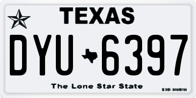 TX license plate DYU6397