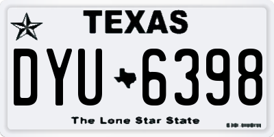 TX license plate DYU6398