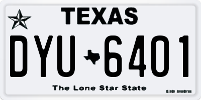 TX license plate DYU6401