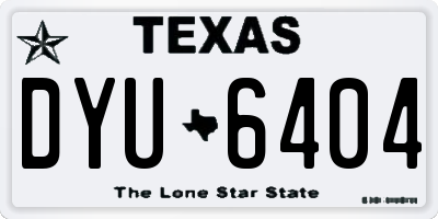 TX license plate DYU6404