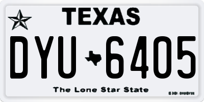 TX license plate DYU6405