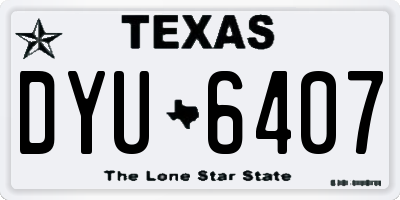TX license plate DYU6407