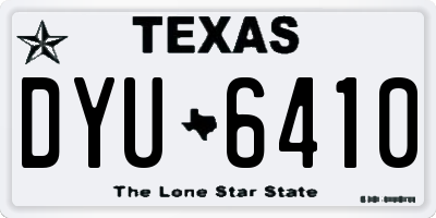 TX license plate DYU6410