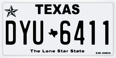 TX license plate DYU6411