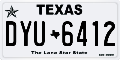 TX license plate DYU6412