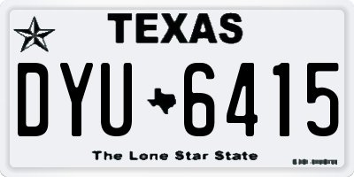 TX license plate DYU6415
