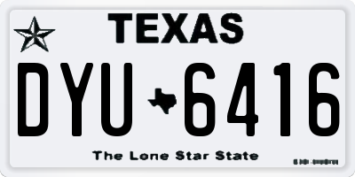 TX license plate DYU6416