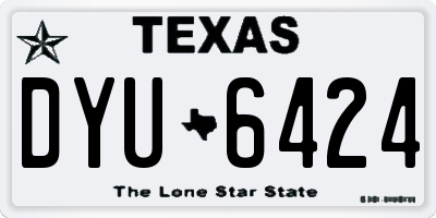 TX license plate DYU6424