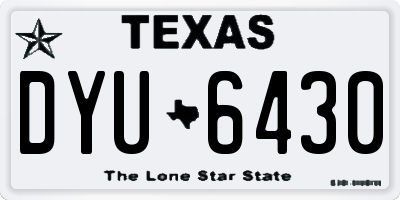 TX license plate DYU6430