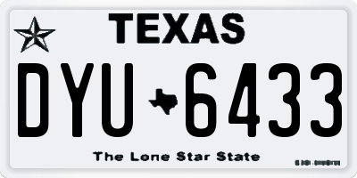 TX license plate DYU6433