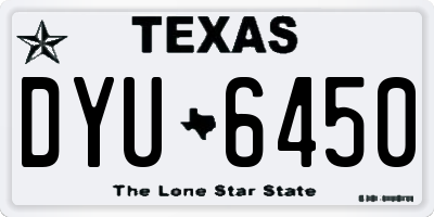 TX license plate DYU6450