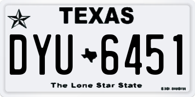 TX license plate DYU6451