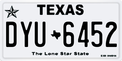 TX license plate DYU6452