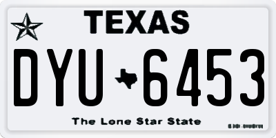 TX license plate DYU6453