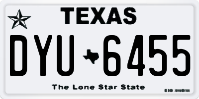 TX license plate DYU6455