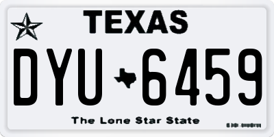 TX license plate DYU6459