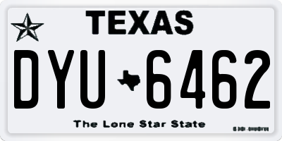 TX license plate DYU6462