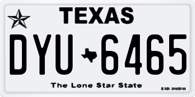 TX license plate DYU6465