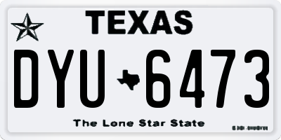 TX license plate DYU6473