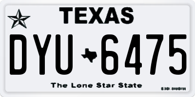 TX license plate DYU6475