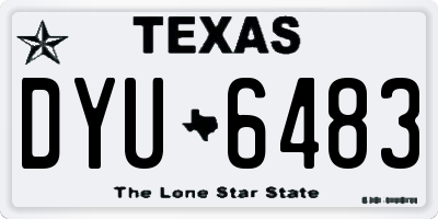 TX license plate DYU6483