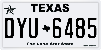 TX license plate DYU6485