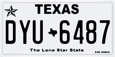 TX license plate DYU6487