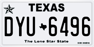 TX license plate DYU6496