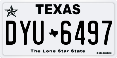 TX license plate DYU6497