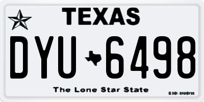 TX license plate DYU6498