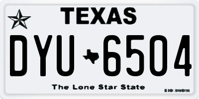TX license plate DYU6504
