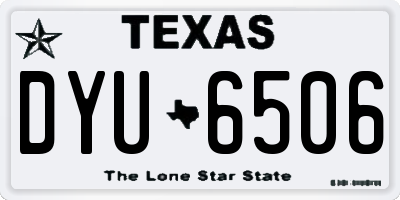 TX license plate DYU6506