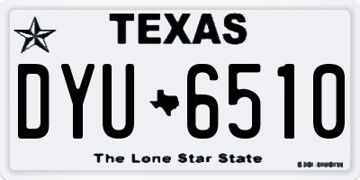 TX license plate DYU6510