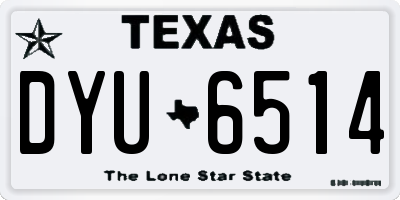 TX license plate DYU6514