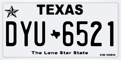 TX license plate DYU6521