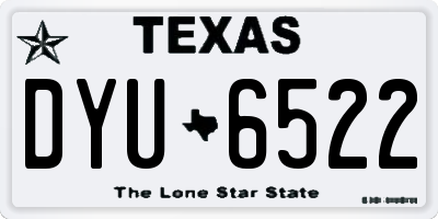 TX license plate DYU6522