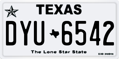TX license plate DYU6542