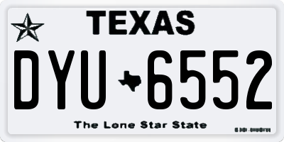 TX license plate DYU6552