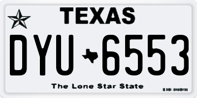 TX license plate DYU6553