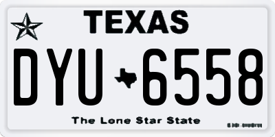 TX license plate DYU6558