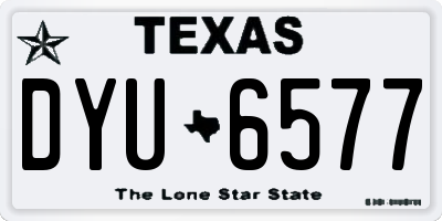 TX license plate DYU6577
