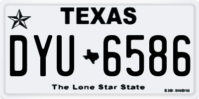 TX license plate DYU6586