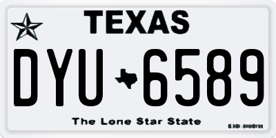 TX license plate DYU6589